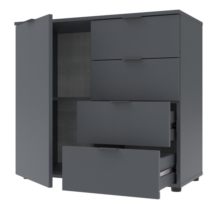 Комод Doros Рон 1 1 фасад 4 ящика Графит 80х38х81 (41516006)