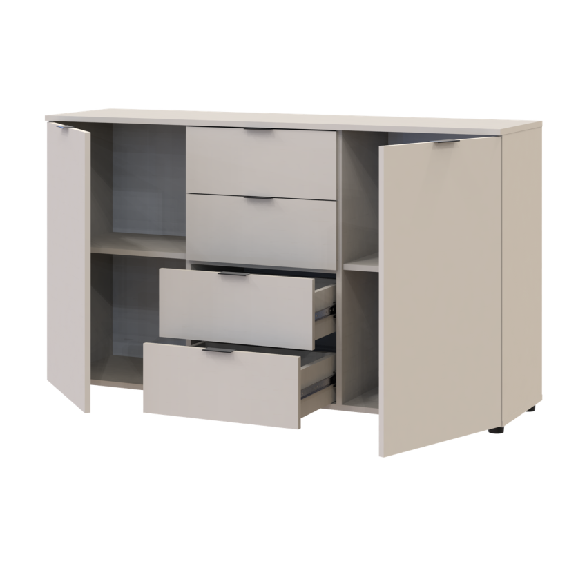 Комод Doros Рон 5 2 фасада 4 ящика Кашемир 140х38х81 (41516047)