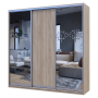 Шкаф купе Doros Сити Лайт Дуб сонома 1 ДСП/2 зеркала 225х60х225 (42002136)