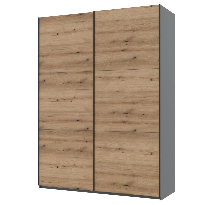 Шкаф-купе Doros G-Caiser Графит / Дуб Эвок 2 ДСП / 3 части 180х60х240 (42005014)