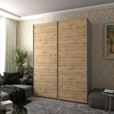 Шкаф-купе Doros G-Caiser Графит / Дуб Эвок 2 ДСП / 3 части 180х60х240 (42005014)
