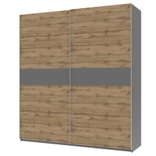 Шкаф-купе Doros G-Caiser Графит / Тахо вставка Графит 2 ДСП / 5 частей 220х60х240 (42003002)