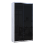 Шафа купе Сіті Лайт Слім Біле Дерево Скло Чорне 120х45х225 (44900295)