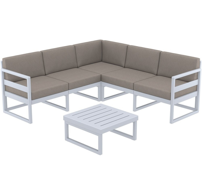 Комплект мебели для террасы Siesta Mykonos Lounge Corner Set Gray Серый
