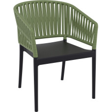 Стілець Siesta Portofino Armchair Black Olive Green