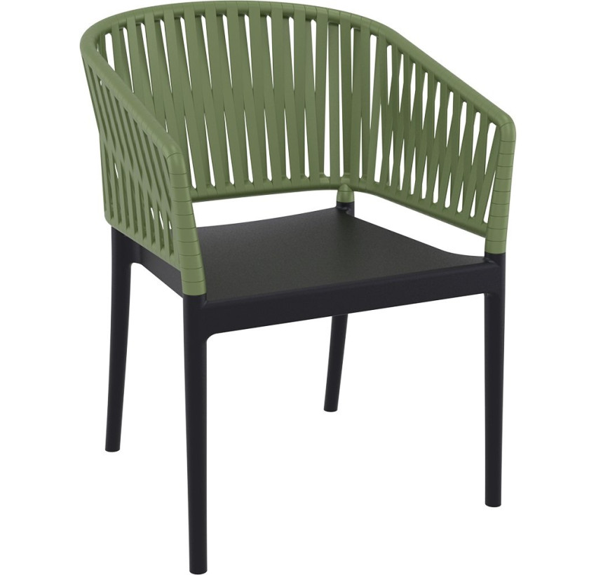 Стул Siesta Portofino Armchair Black Olive Green