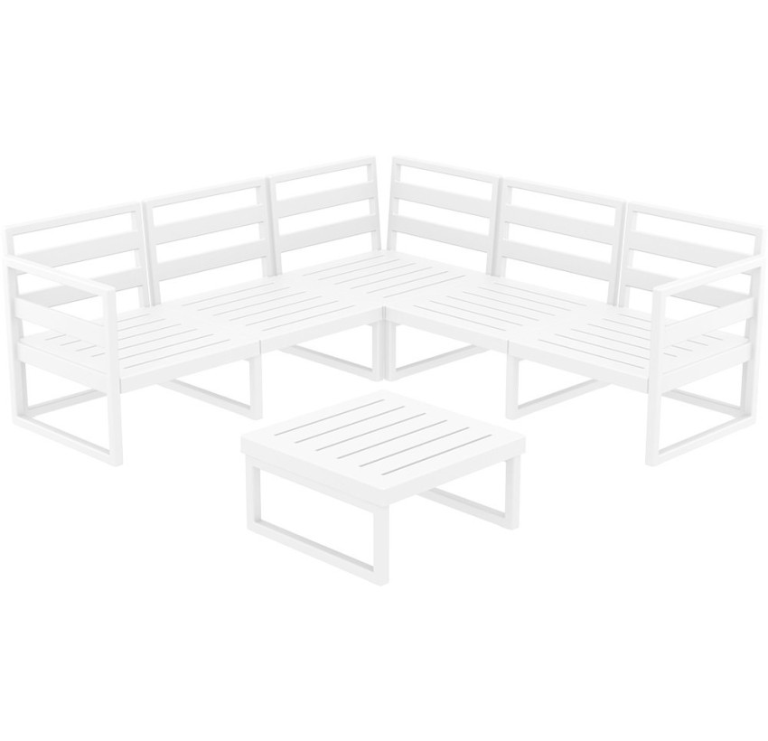 Комплект меблів для тераси Siesta Mykonos Lounge Corner Set White Білий