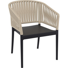 Стул Siesta Portofino Armchair Black Taupe Стул Siesta Portofino Armchair Black Taupe