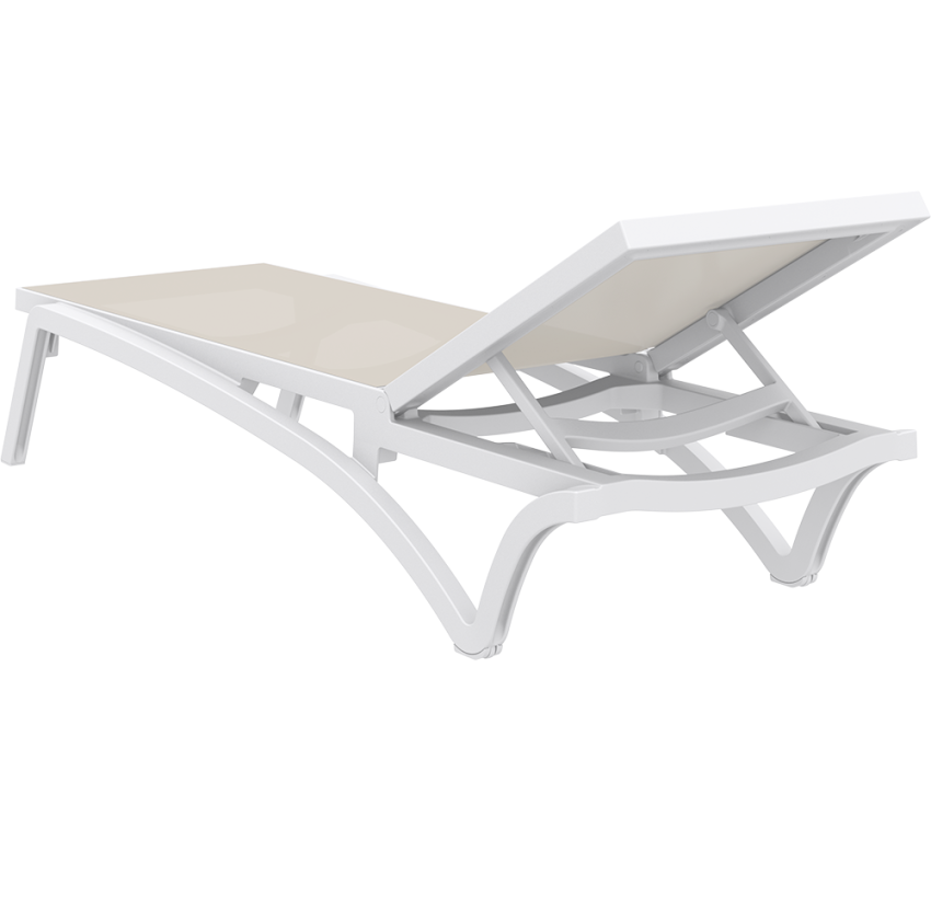Комплект 2 шезлонга Siesta Pacific + Стол Siesta Ocean Side Table - White Taupe