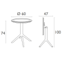 Комплект 2 стільця Siesta Sky Pro+  Стіл круглий Siesta Siesta Sky Folding Table 60 - Taupe