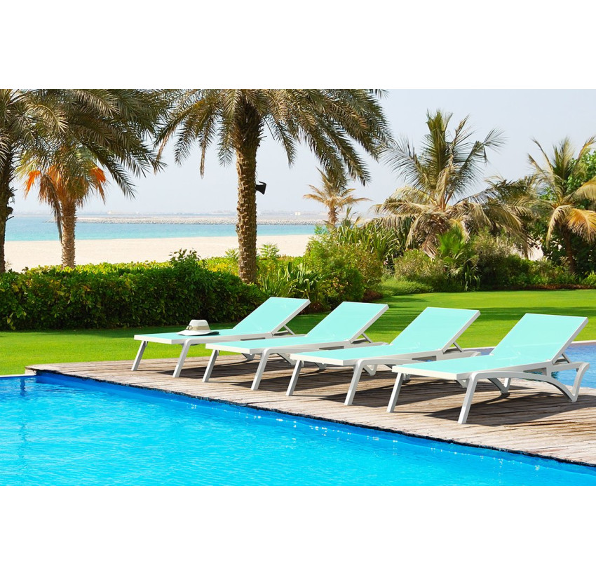 Шезлонг Siesta Pacific White Turqouise