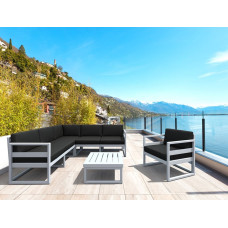 Комплект мебели для террасы Siesta Mykonos Lounge Corner Set Gray Серый Комплект мебели для террасы Siesta Mykonos Lounge Corner Set Gray Серый