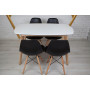 Комплект кухонной мебели Onto Винцензо 120 белый прямоугольный стол + 4 черных стула