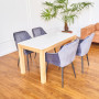 Обідній комплект Onto Бернардо білий прямокутний стіл + крісла Nugat сірі