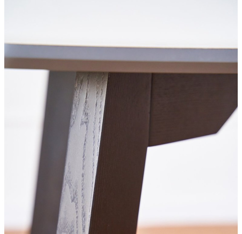 Кухонний комплект Onto Фабріціо дерево прямокутний стіл + 4 стільця Varna Velvet сині