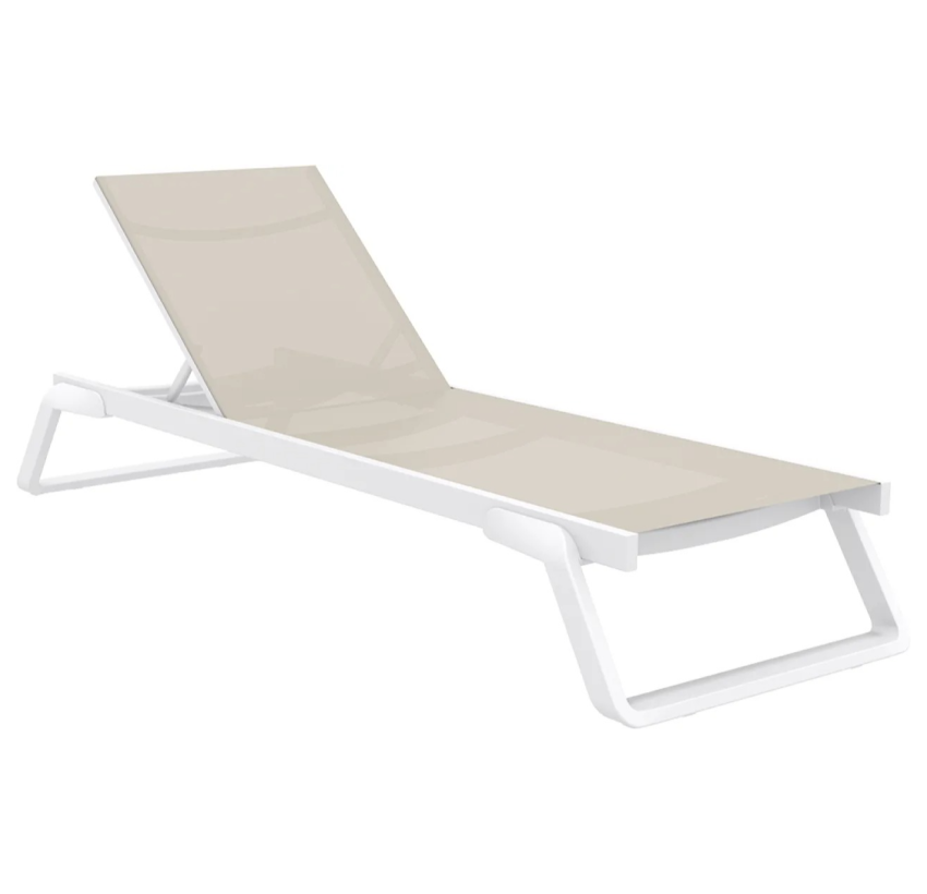 Комплект 2 шезлонга Siesta Tropic + Стол Siesta Ocean Side Table - White Taupe