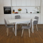 Комплект кухонной мебели Onto Леонардо 120 белый белые ножки + 4 стула Piado серые