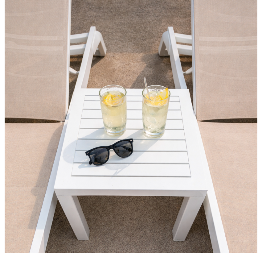 Комплект 2 шезлонга Siesta Tropic + Стол Siesta Ocean Side Table - White Taupe
