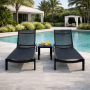 Комплект 2 шезлонга Siesta Casablanca + Стол Siesta Ocean Side Table - Black