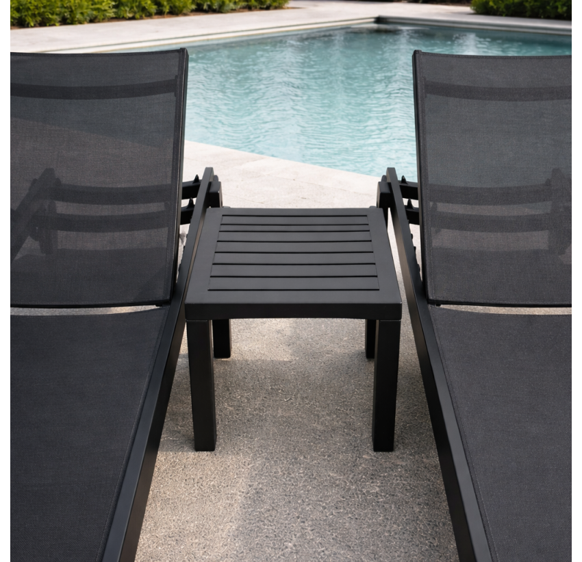 Комплект 2 шезлонга Siesta Casablanca + Стол Siesta Ocean Side Table - Black