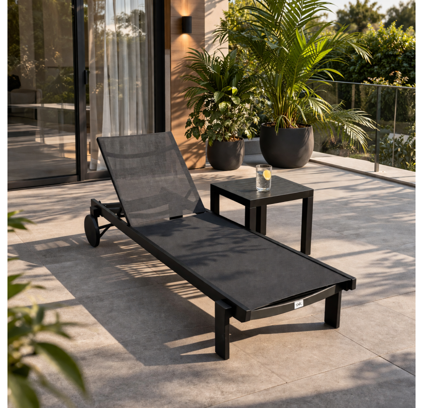 Комплект 2 шезлонга Siesta Casablanca + Стол Siesta Ocean Side Table - Black