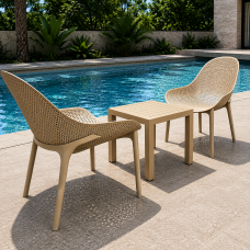 Комплект 2 стільця Siesta Sky Lounge +  Стіл Siesta Ocean Side Table - Taupe