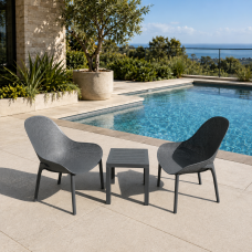 Комплект 2 стула Siesta Sky Lounge + Стол Siesta Ocean Side Table - Dark Grey