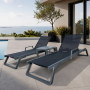Комплект із 2 шезлонгів Siesta Tropic +  Стіл Siesta Ocean Side Table - Dark Grey Black