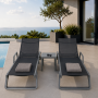 Комплект із 2 шезлонгів Siesta Tropic +  Стіл Siesta Ocean Side Table - Dark Grey Black