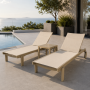 Комплект 2 шезлонга Siesta Casablanca + Стол Siesta Ocean Side Table - Taupe - Taupe