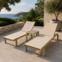 Комплект 2 шезлонга Siesta Casablanca + Стол Siesta Ocean Side Table - Taupe - Taupe