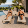 Комплект 2 шезлонга Siesta Casablanca + Стол Siesta Ocean Side Table - Taupe - Taupe