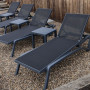 Комплект 2 шезлонга Siesta Pacific + Стол Siesta Ocean Side Table - Dark Grey