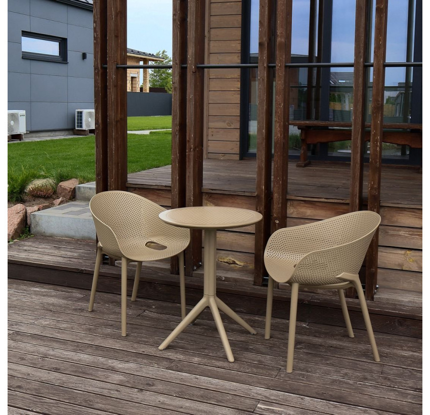 Комплект 2 стільця Siesta Sky Pro+  Стіл круглий Siesta Siesta Sky Folding Table 60 - Taupe