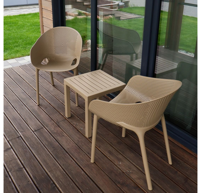 Комплект 2 стула Siesta Sky Pro + Стол Siesta Ocean Side Table - Taupe