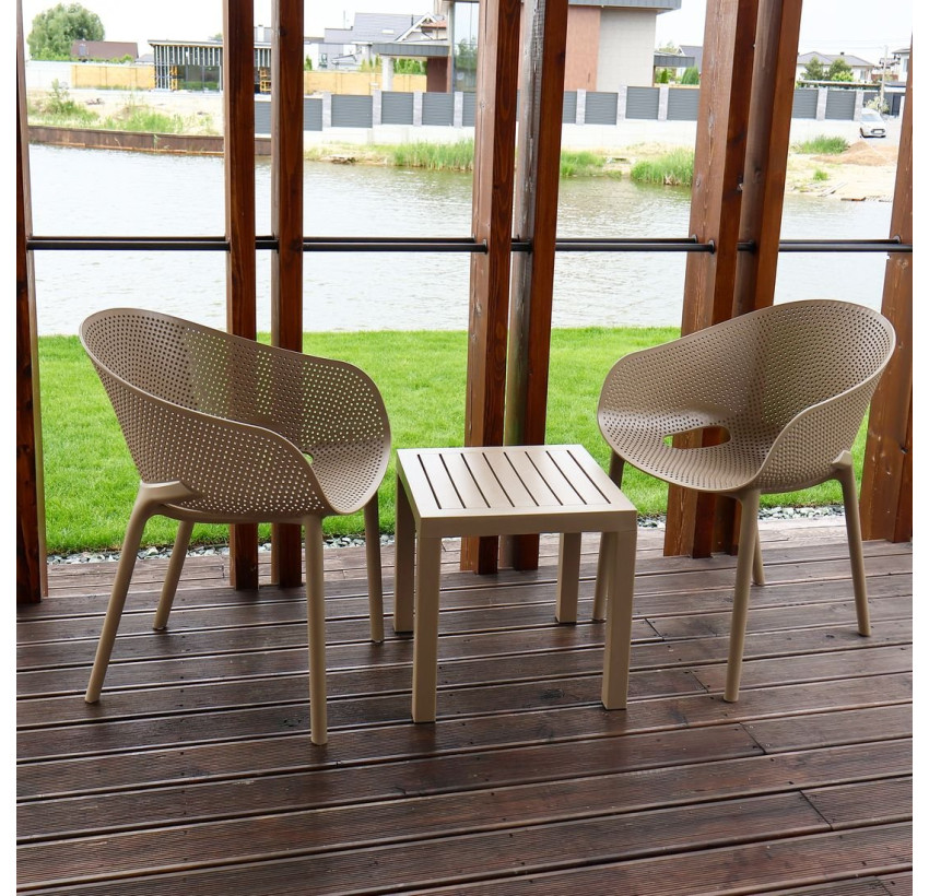 Комплект 2 стула Siesta Sky Pro + Стол Siesta Ocean Side Table - Taupe