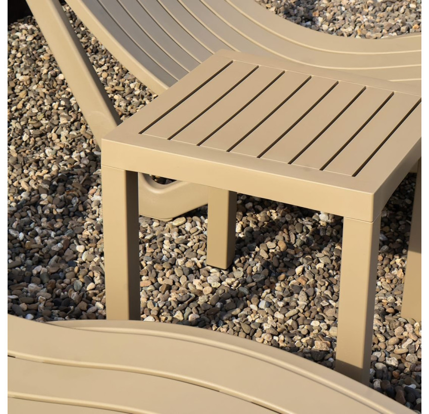 Комплект 2 шезлонга Siesta Slim + Стол Siesta Ocean Side Table - Taupe