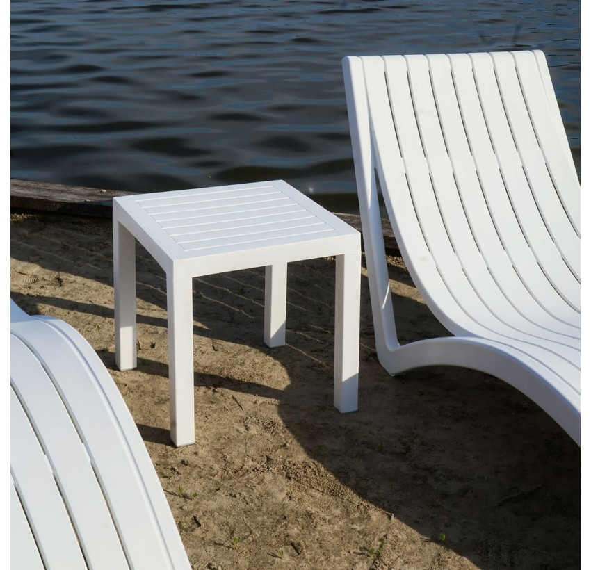 Комплект 2 шезлонга Siesta Slim + Стол Siesta Ocean Side Table - White