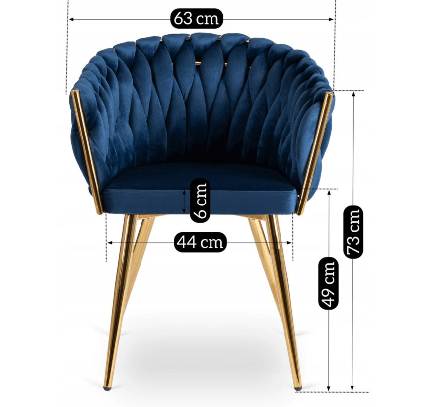 Крісло CAPI Темно-синій велюр