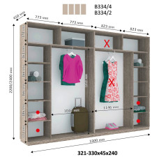 Шафа купе Віват В 334 (220х45х330)
