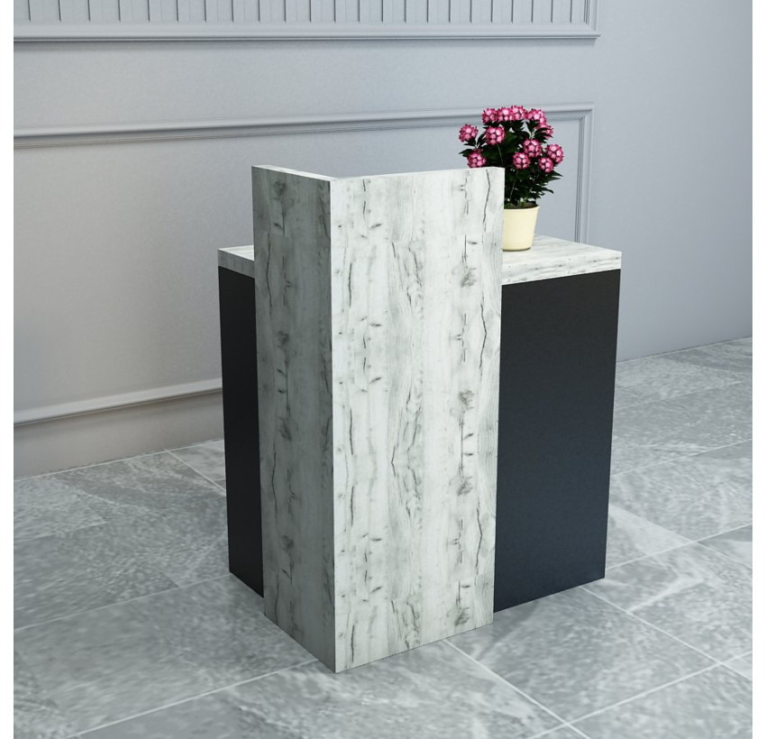 Стойка ресепшн 3 Дуб Крафт белый (736x536x950) Дуб Крафт белый Гамма стиль