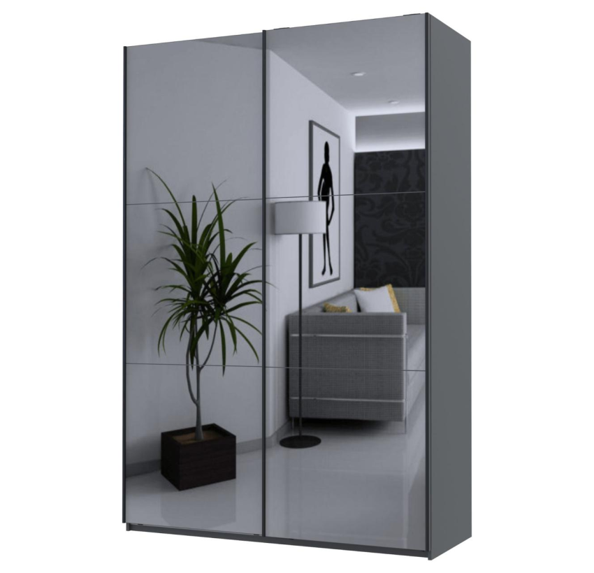 Шафа купе Doros G-Caiser Антрацит 2 Дзеркала / 3 частини 160х60х240 (42005409)