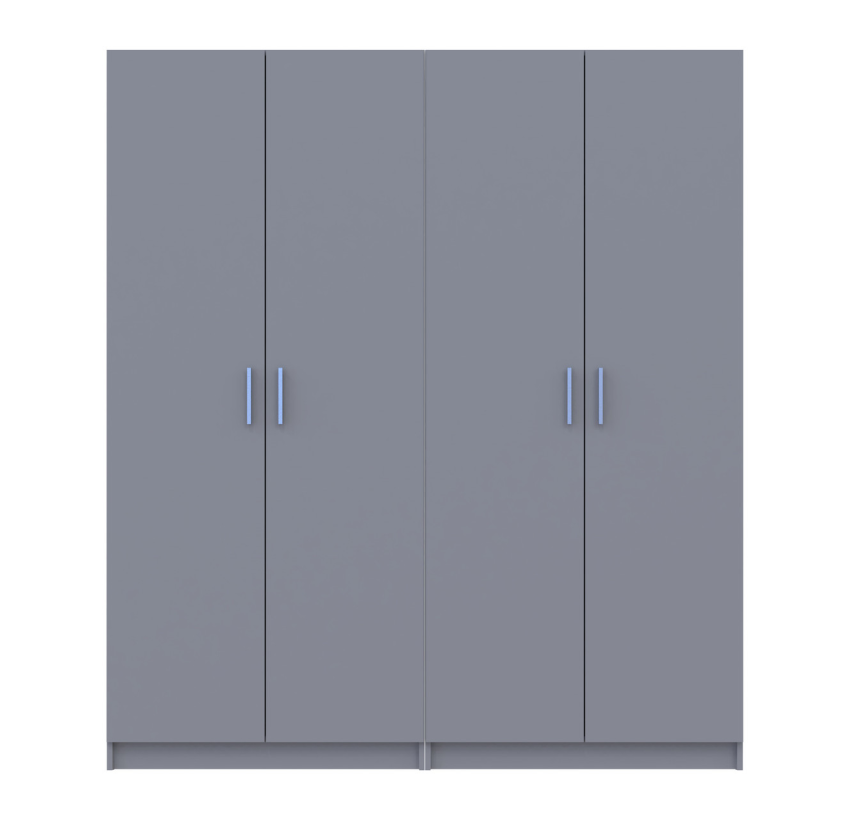 Комплект Doros Промо с полками Серый 2+2 ДСП 180х48х204 (80737771)