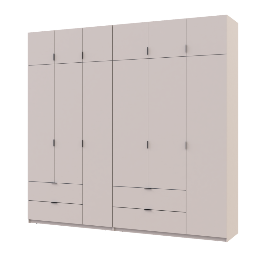 Розпашна Шафа для одягу Doros Лукас Кашемір 3+3 ДСП 255х50х240 (42005112)