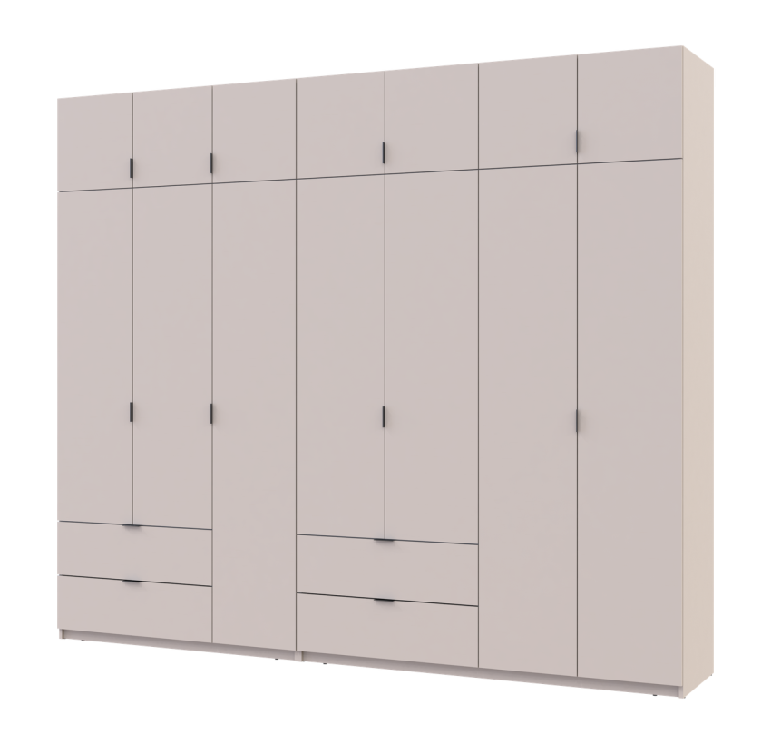 Розпашна Шафа для одягу Doros Лукас Кашемір 3+4 ДСП 280х50х240 (42005120)