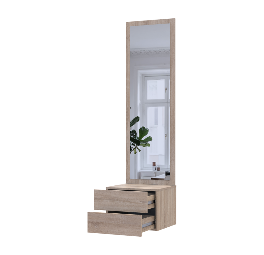 Тумба с зеркалом Doros Сола Дуб сонома ДСП/зеркало 45х40х168.6 (44900345)