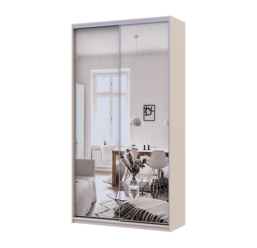Шкаф купе Doros Сити Лайт Кашемир 2 Зеркала 120х45х225 (80736344)