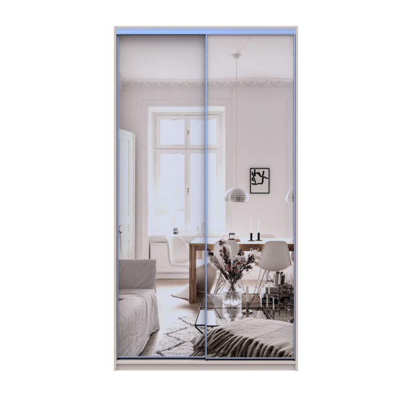 Шкаф купе Doros Сити Лайт Кашемир 2 Зеркала 120х45х225 (80736344)