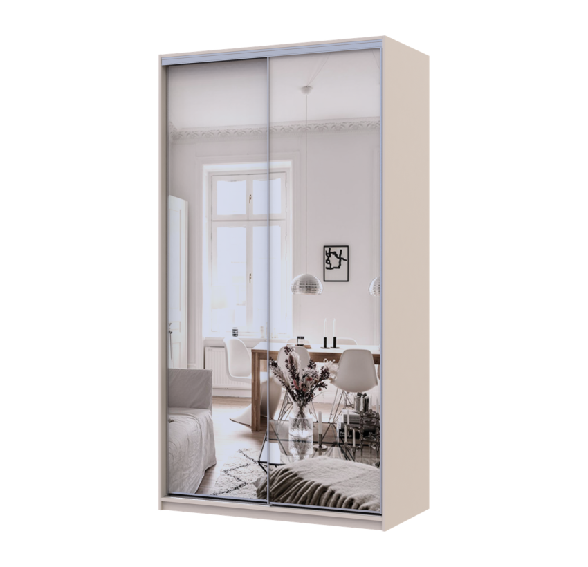 Шкаф купе Doros Сити Лайт Кашемир 2 Зеркала 120х60х225 (80736341)