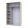 Шкаф купе Doros Сити Лайт Кашемир 2 Зеркала 150х45х225 (80736362)